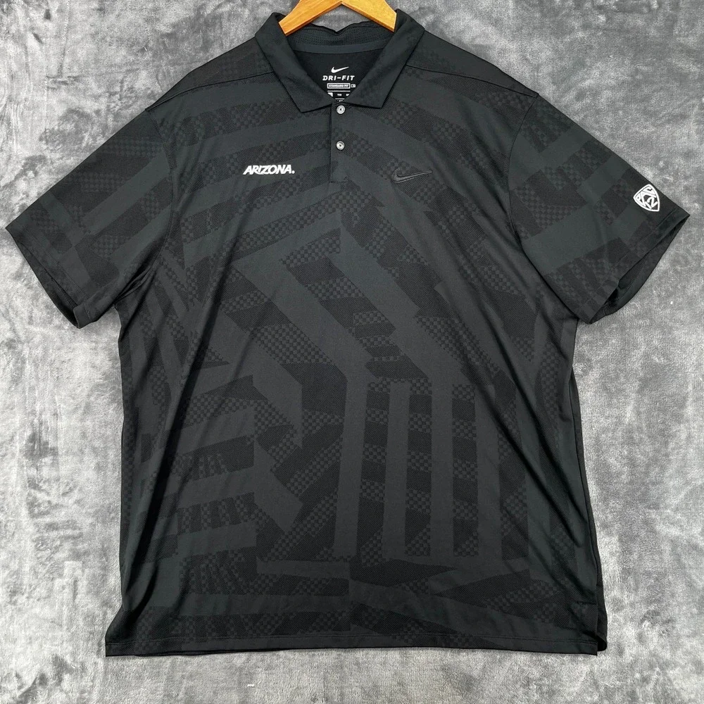 NIKE Golf Dri-Fit ARIZONA WILDCATS Polo Shirt Men's 2XL Black Pac12 UofA NCAA